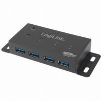 Logilink Wallmount USB-Hub, 4x USB-A 3.0 HUB 4-Port metal, housing USB-Hubs - 4