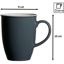 Ritzenhoff & Breker Doppio Kaffeetasse 0,32 l Grau 4 St.