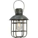 deluke Solarleuchte Stahl 33x22x22cm Gartenlampe Tischlampe Braun