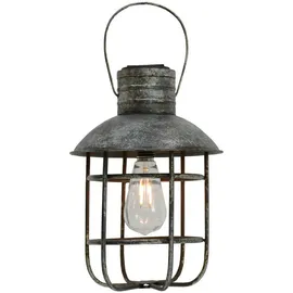 deluke Solarleuchte Stahl 33x22x22cm Gartenlampe Tischlampe Braun