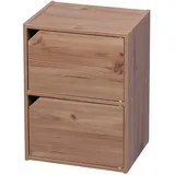 Iris Ohyama Iris Ohyama, Bücherregal, Möbel mit 2 Türen und 2 Regalen, Einfache Montage, Design, Modular, Büro, Schlafzimmer, Wohnzimmer - Module Shelf MDB-2D