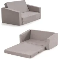 COSTWAY 2 in 1 Kindersofa klappbar, Kindersessel gepolstert zum Ausklappen mit Samtstoff, Kindercouch Klappsofa umwandelbar für Kinderzimmer