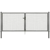 GAH Alberts Wellengitter-Doppeltor 293 x 125 cm Grau/Schwarz