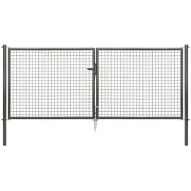 GAH Alberts Wellengitter-Doppeltor 293 x 125 cm Grau/Schwarz