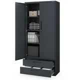 Jan Nowak MEGAN Aktenschrank 195 x 90 x 40 cm Anthrazit