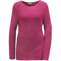 Strickpullover GOLDNER "Figurschmeichelnder Pullover aus reiner Baumwolle", Damen, Gr. 40, rosa (pink), Obermaterial: 100% Baumwolle CO., Rippe, Pullover Strickpullover, Ohne