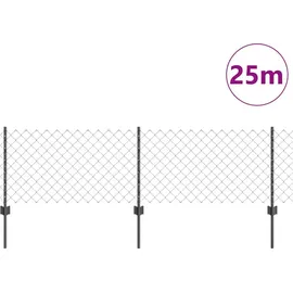 vidaXL Zaun 0,6 x 25 m Grau/Stahl