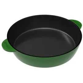 robari gmbh ROBARI Schmorpfanne Servierpfanne aus Gusseisen 28 cm Emailliert grün