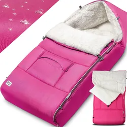Babyfußsack Pink gefüttert Kinderwagen geeignet