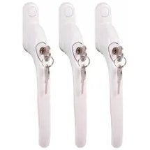 Buri Fenstergriff 3er-Set Fenstergriffe abschließbar Sicherheitsfenstergriff weiß weiß