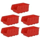 PROREGAL® Kleinteilemagazin SuperSparSet 5x Sichtlagerbox Rot, BxHxT 7x10x15,5cm Sortimentskasten (5 St), 1-10 Stück, Sortimentskasten, Sortimentsbox 7 cm x 10 cm x 15.5 cm