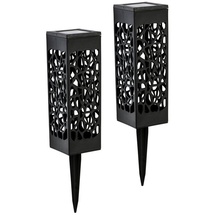 Spetebo LED Solar Schattenlampe - 2er Set - Deko Lampen in warmweiß