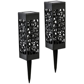 Spetebo LED Solar Schattenlampe - 2er Set - Deko Lampen in warmweiß