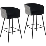 Hti-Living HTI-Living, Barhocker, Barstuhl Delray Hahnentritt Schwarz-Weiss 2er-Set