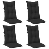 “2026 Modern“ Schwarz Set Hochlehner-Stuhlkissen 4 pcs Melange Schwarz - Designermöbel 77350 - Gartenmöbelauflagen - Schwarz