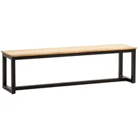 KADIMA DESIGN Esszimmerbank 140x40x45 cm Akazie Massivholz Metall Loft-Style,