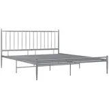 vidaXL Bett Grau Metall 200x200 cm