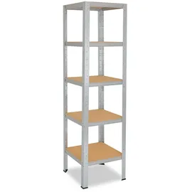 shelfplaza HOME 180x60x60 cm Schwerlastregal in verzinkt mit 5 Böden und 175 kg Traglast pro Boden