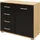 Priess Kombikommode PRIESS "Barcelona mit 4 Schubkästen und Tür in 6 Farben", schwarz (astkernbuchefarben, schwarz), B:82cm H:71cm T:38cm, Holzwerkstoff, Sideboards, Kombikommode