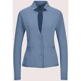 Madeleine Strickjacke Eleganter Blazer mit feinem Glattstrick Blau 38