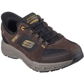SKECHERS Herren Oak Canyon Consistent Winner Slip-InTurnschuhe, Brown Leather/Textile/Synthetic/Black Trim, 43 EU