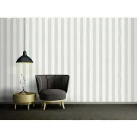 A.S. Création Vliestapete Streifen 53 cm x 10 m 390291 Grau/Weiß