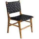House Nordic Esszimmerstuhl (2er-Set) in Natur / Schwarz, Leder - 51x87x53 (BxHxT) (2er-Set) schwarz