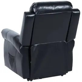 Mendler Fernsehsessel HWC-K63, Relaxsessel Sessel, Liegefunktion Aufstehhilfe Massage Heizfunktion, Kunstleder ~ schwarz