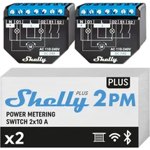 Shelly Plus 2PM Wlan 2 Kanäle Smart Relais Schalter | Rolladenschalter mit Stromverbrauchsmessung | Hausautomation | Google Home Alexa Zubehör | iOS Android App (2 Pack)
