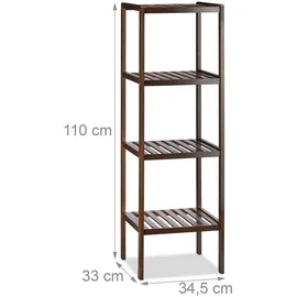 Relaxdays Badregal dunkelbraun 34,5 x 33,0 x 110,0 cm