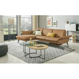 HIMOLLA Eckcouch Leder 2-Sitzer Gelb