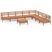 vidaXL 9-tlg Garten-Lounge-Set Massivholz Kiefer Honigbraun