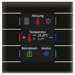 MDT Glastaster KNX II Smart Display Temperatursensor sw