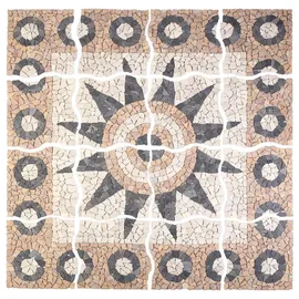 vidaXL Mosaikfliesen Blütenmuster Mehrfarbig 120 x 120 cm