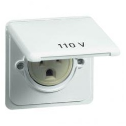 Peha - US NEMA-Steckdose, weiß 5-15 R, 15 A 125 V, Klappdeckel