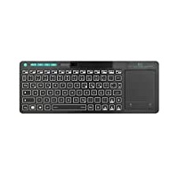 Rii Bluetooth Tastatur mit touchpad(Bluetooth 5.0 + 2.4G Wireless), Mini Tastatur Beleuchtet mit 2 LED Hinterleuchtet(Deutsches Layout, schwarz)