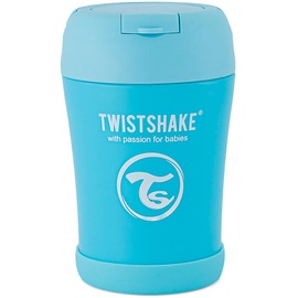 Twistshake Thermobehälter für Essen Babys und Kinder | 350 ml | Inklusive klappbarem Löffel - Pastel Blue, Blau