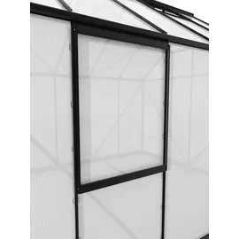Vitavia Gewächshaus-Seitenfenster V (Passend für: Gewächshaus Venus/Apollo/Calypso/Freya/Diana/Uranus/Cassandra/Merkur/Mars/Sirius, Aluminium, schwarz, mit Hohlkammerplatte