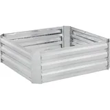 Relaxdays Hochbeet 90 x 90 x 30 cm Silber