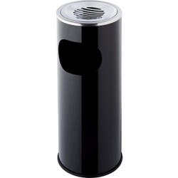 helit Standascher "the shark", 13 Liter, Hochwertiger Metall-Standascher mit Abfallbehälter und Gummibodenring, Farbe: schwarz