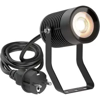 Ledscom.de Gartenstrahler SHINGA für außen, IP65, Stecker, schwarz, 1x