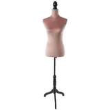 Relaxdays Weibliche Schneiderpuppe 36/38 Samt Rosa,Schwarz