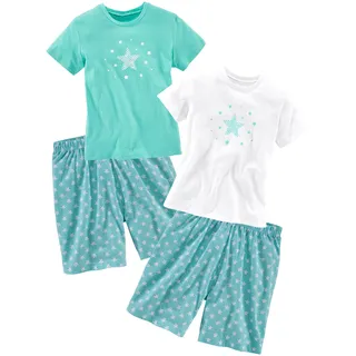 PETITE FLEUR KIDS petite fleur Pyjama, (Set, 4 tlg., 2 Stück), mit tollem Sternendruck PETITE FLEUR mint, weiß