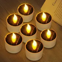 AMFUN Solar Teelichter Außen Wasserdicht, 4 Stück LED Teelicht, Realistische Flackernde Glühbirne, Batteriebetriebene Teelichter für Hochzeit Festival Parteien