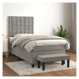 vidaXL Boxspringbett 100 x 200 cm Hellgrau