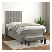 vidaXL Boxspringbett 100 x 200 cm Hellgrau