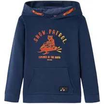 vidaXL Kinder Kapuzenpullover Pullover Hoodie Sweatshirt Marineblau Melange Orange 116 - 116