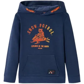 vidaXL Kinder Kapuzenpullover Pullover Hoodie Sweatshirt Marineblau Melange Orange 116 - 116