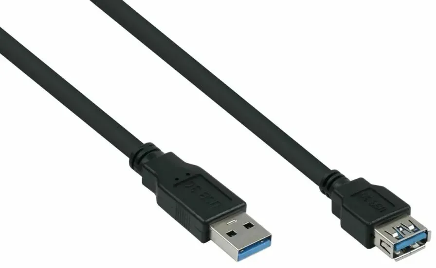 Kabelmeister UK30P-ASA-020S USB Kabel USB 3.2 Gen 1 (3.1 Gen 1) 2 m USB A 5 Gbit/s Schwarz