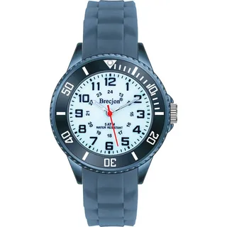 brecjon Kinder Armbanduhr Jungen Mädchen Lernuhr Silikonuhr Kids wasserdicht Leuchtzifferblatt Marine blau 2002